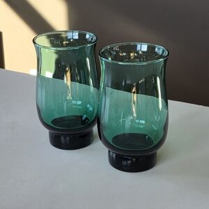 Libbey Glass Tulip, Juniper Green 11 Oz Tumblers, Set/2